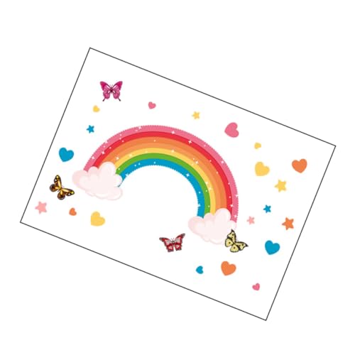 2 Sätze Regenbogen-Schmetterling Aufkleber Kunst Neon Punkt Kinderzimmer Wandsticker vinyl sticker fensterdekoration Schmetterlinge Wandtattoo Wandschmuck im Innenbereich Colorful Housoutil