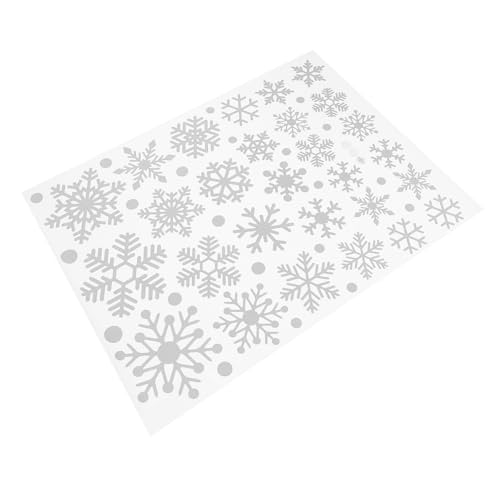 1 Blatt Schneeflocken-aufkleber Weihnachtsaufkleber Dekoration Krippendekor Schneeflocke Wandbild Schneeflocken-wandtattoo Winterliche Fensteraufkleber Weihnachten Pvc Silver BUGUUYO