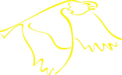 PEMA INDIGOS UG - Wandtattoo Wandsticker Wandaufkleber Aufkleber D359 fliegenden Adler 40x24 cm - gelb