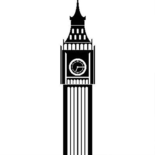 Ambiance-Live Wandtattoo London Big Ben - 90 X 20 cm, Weiss