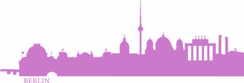 INDIGOS UG - Wandtattoo Wandsticker Wandaufkleber Aufkleber e526 Skyline Stadt - Berlin 120x38 cm - violett