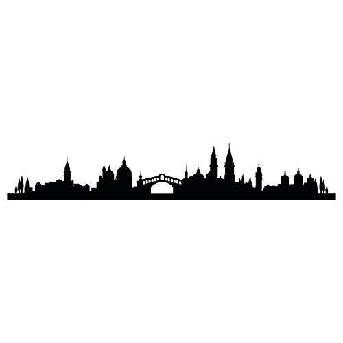 Wandtattoo Skyline Venedig - Größe: XL - 150cm x 26cm - 23 mögliche Farben