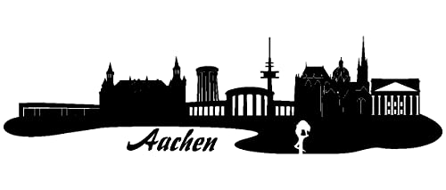 Samunshi® Wandtattoo Aachen Skyline Wandaufkleber 120 x 32cm schwarz