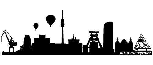 Samunshi® Wandtattoo Ruhrgebiet Ruhrmetropole 120 x 36cm schwarz