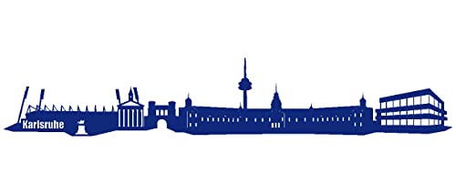 Samunshi® Wandtattoo Karlsruhe Skyline Wandaufkleber 190 x 33cm königsblau