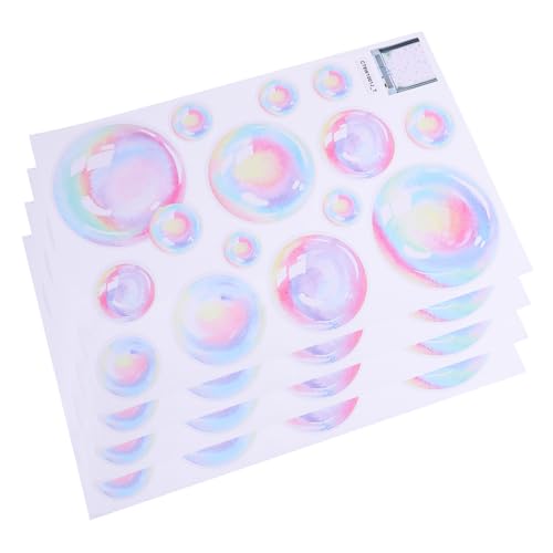 Hemobllo 4 Blätter Regenbogen-Wanda kleber Wandaufkleber für das Wohnzimmer mit Blasen Solar- Runder Aufkleber Wandtattoo blasen wandaufkleber Badezimmeraufkleber für die Wand PVC