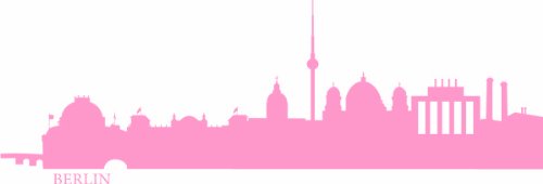 INDIGOS UG - Wandtattoo Wandsticker Wandaufkleber Aufkleber e526 Skyline Stadt - Berlin 160x50 cm - pink