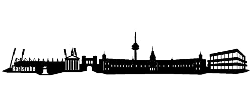 Samunshi® Wandtattoo Karlsruhe Skyline Wandaufkleber 120 x 21cm schwarz