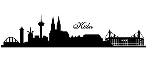 Samunshi® Wandtattoo Köln Skyline Stadion in 6 Größen und 19 Farben (70x15,9cm schwarz)