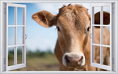 Garneck 4 Sätze Kuh-sonnenblume-aufkleber Kuh Bilder Kuh Fenster Haftet  Tapete Mit Kuhdruck Bauernhaus-sonnenblumen-wandkunst Kuh Wandtattoo