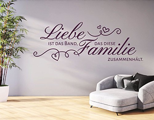 tjapalo® pkm74 Wandtattoo Liebe ist das Band, das diese Familie Wandtattoo Esszimmer Flur Wandtattoo Wohnzimmer sprüche Wandsticker Wandtattoo Familie ist B150xH51