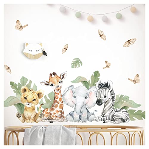 Grandora XXL Wandsticker Set Safari Tiere Wandtattoo Baby Kinderzimmer DL810-2