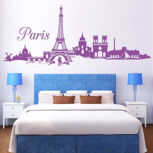 Wandtattoo-Loft „Verliebt in Paris“ - Wandtattoo / 49 Farben / 4 Größen/rot / 80 x 191 cm