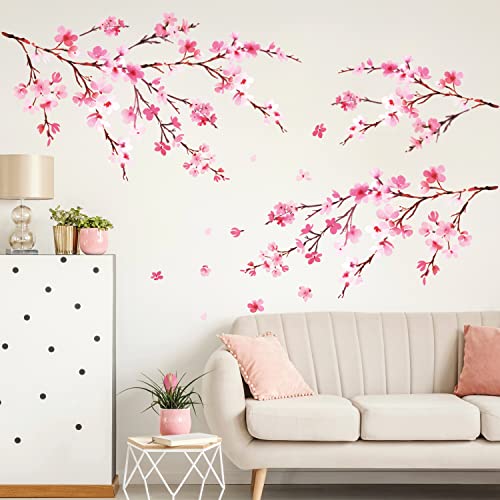 DECOWALL DS12-2003P1903 Aquarell Kirschblüten Wandtattoo Wandsticker Wandaufkleber Wanddeko für Wohnzimmer Schlafzimmer Kinderzimmer