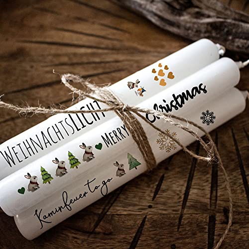 ilka parey wandtattoo-welt Kerzensticker Kerzentattoo Kerzentattoos Tattoofolie Weihnachten Christmas Advent Adventskerzen für Kerzen oder Keramik A4 Bogen DIY Stickerbogen kst20