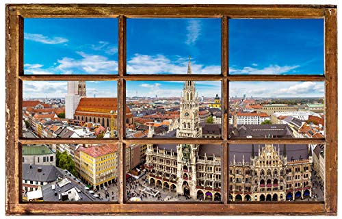 München Stadt Skyline City Wandtattoo Wandsticker Wandaufkleber H0095 Größe 70 cm x 110 cm