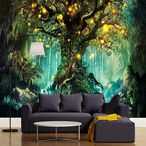 Fototapete Wandbild Kinderzimmer 3D Wald Baum Baumhaus Cartoon 140 X 70 Cm Abziehbare Und Selbstklebende Wandposter Tv-Hintergrund Wandtattoo Kunstdruck Image Design Modern Wall Decals Home Wall Deco