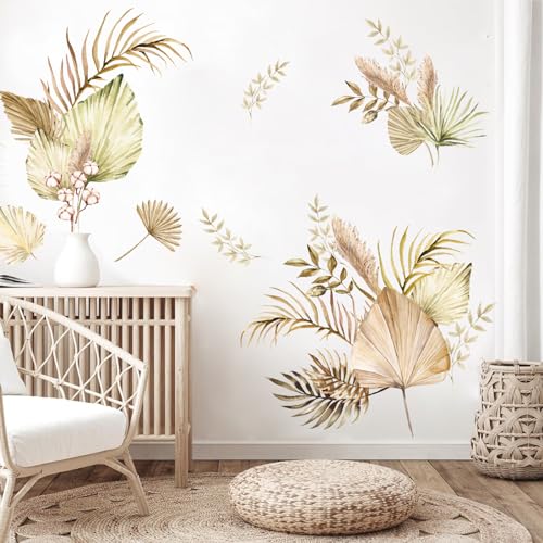 TOARTI Wandtattoo Boho Palme Blätter Wandaufkleber Tropische Pflanzen Wandsticker Wohnzimmer Schlafzimmer Sofa Hintergrund Wanddeko