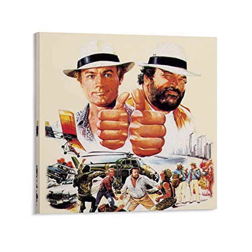 xiaoxiami Terence Hill Bud Spencer Movie Canvas Art Poster and Wall Art Picture Print Modern Family Bedroom Decor Poster 40 x 40 cm