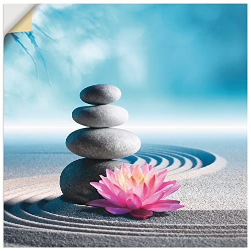 ARTland Wanddeko Wandtattoo selbstklebende Vinylfolie 50x50 cm Wellness Zen Stein S5XU