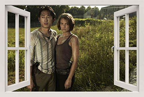 Unified Distribution Walking Dead Glenn und Maggie - Wandtattoo mit 3D Effekt, Aufkleber für Wände und Türen Größe: 92x61 cm, Stil: Fenster