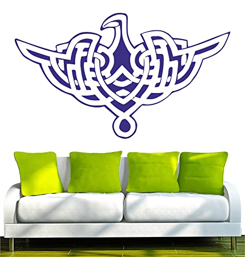 INDIGOS UG WANDTATTOO w172 Adler, Emblem, Tribal Wandaufkleber 80x47 cm blau - Dekoration Fensterfolie - Wandaufkleber - Kinderzimmer Wohnzimmer Schlafzimmer Küche Badezimmer Büro Hotel