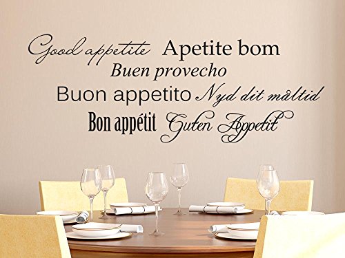 GRAZDesign Wandtattoo Küche Guten Appetit Buon Appetito - Wandsticker Sticker Esszimmer, Wanddeko Wand-Aufkleber, Küchen Deko selbstklebend, 109x40cm, 070 schwarz