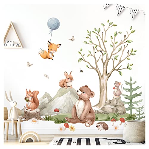 Grandora XXL Wandsticker Set Safari Tiere Wandtattoo Baby Kinderzimmer DL797-5