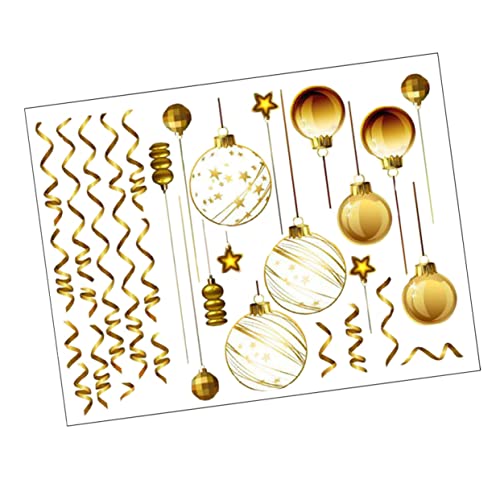 Mikinona Wandtattoo Weihnachten Aufkleber für Weihnachtskugeln Weihnachtstapete Wandaufkleber weihnachtsdeko weihnachts party Weihnachtsfensteraufkleber Weihnachtsabziehbilder PVC Golden