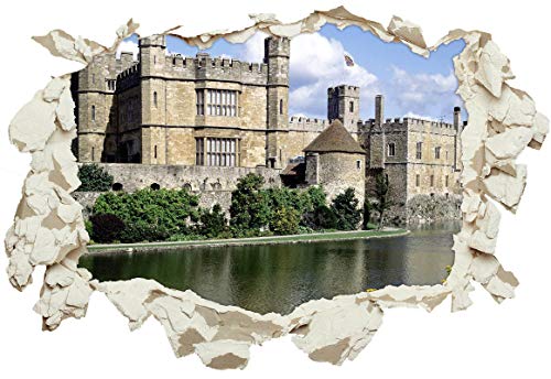 Unified Distribution Leeds Castle Kent England - Wandtattoo mit 3D Effekt, Aufkleber für Wände und Türen Größe: 92x61 cm, Stil: Durchbruch