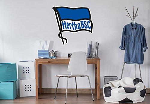 K&L Wall Art Hertha BSC Flagge Wandtattoo Fußball Logo Fanartikel Blaue Fahne Wandsticker selbstklebend entfernbar BSC10041 (40x38cm)