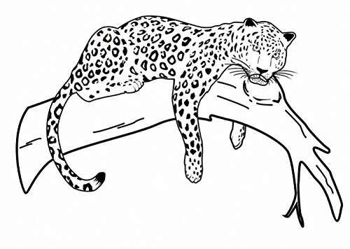 Wandtattooladen Wandtattoo - Leopard auf Ast Größe:100x65cm Farbe: braun