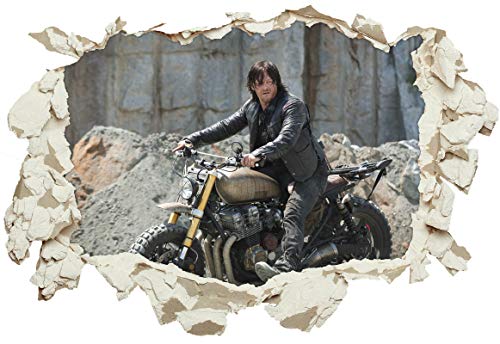 Unified Distribution The Walking Dead - Daryl Dixon - Norman Reedus - Wandtattoo mit 3D Effekt, Aufkleber für Wände und Türen Größe: 92x61 cm, Stil: Durchbruch