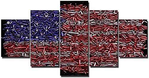 REVAC Abstrakte Amerika Flagge Bilder 5 teilige leinwandbilder leinwand 5 Teile Auto wandtattoo Schlafzimmer Poster & kunstdrucke Bilder mit Rahmen selbst gestalten Heimdekoration, Poster Artwork