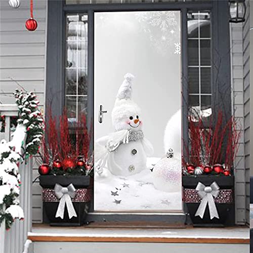 3D Innentür Türposter Türtapete Türaufkleber Einfache Winter Weihnachten Schneemann 80 X 200 Cm Selbstklebend Türfolie Poster Tapete Wandtattoo Tür Wandbild Aufkleber Schlafzimmer Bad Büro Hause Deko