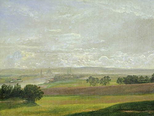 1art1 Johan Christian Dahl Das Elbtal Bei Dresden, 2-Teilig Fototapete Poster-Tapete 240x180 cm