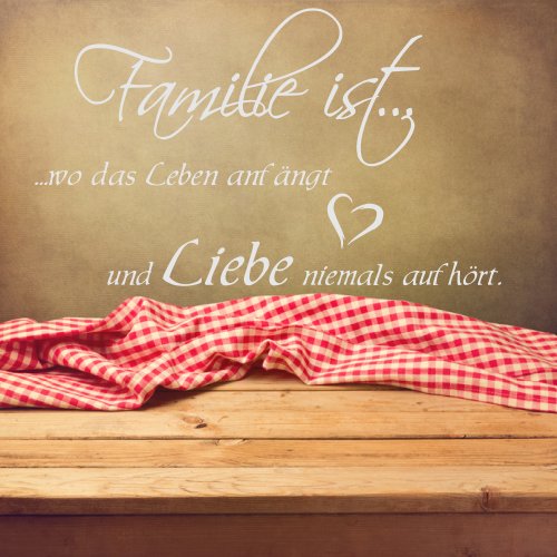 XL Wandtattoo 68146-100x58 cm, Zitate ~ Familie ist wo das Leben anfängt und Liebe~ Wandaufkleber Aufkleber für die Wand, Tapetensticker aus Markenfolie, 32 Farben wählbar