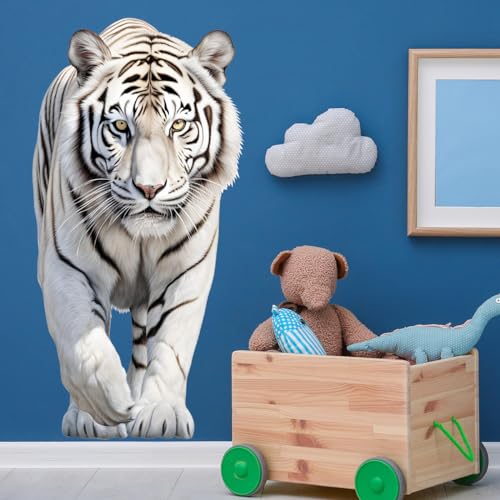 Wandtattoo Safari Tiere Tiger Wandaufkleber Wildtiere Wandsticker Wanddeko 3D-Effekt Aufkleber für Wohnzimmer Schlafzimmer Kinderzimmer