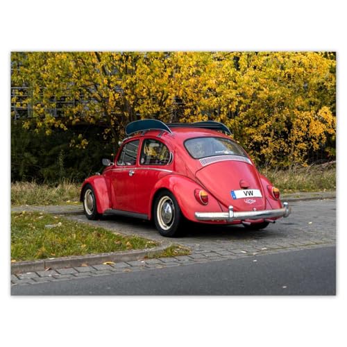 Wandtattoo Dekor Foto Aufkleber 40x30cm Rot Classic Car No.H7117M_NS1A