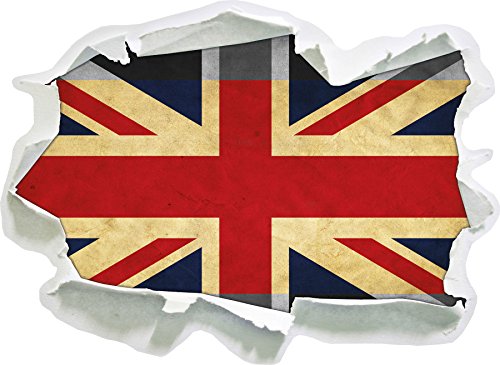 Landesflagge von England schwarz/weiß, Papier 3D-Wandsticker Format: 62x45 cm Wanddekoration 3D-Wandaufkleber Wandtattoo