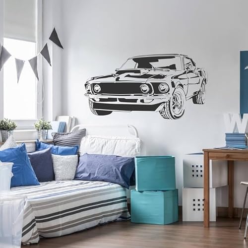 INSPIO Wandtattoo Muscle car. Stilvoller Aufkleber für kleine und große Autoliebhaber. (3539n) (B.1 70 cm x 134 cm)