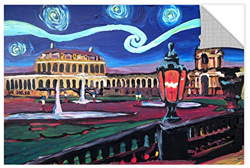 Tremont Hill Marcus/Martina Bleichner ''Starry Night In Dresden with Zwinger and Van Gogh Imspirations'' Removable Wall Art Mural, 16X24