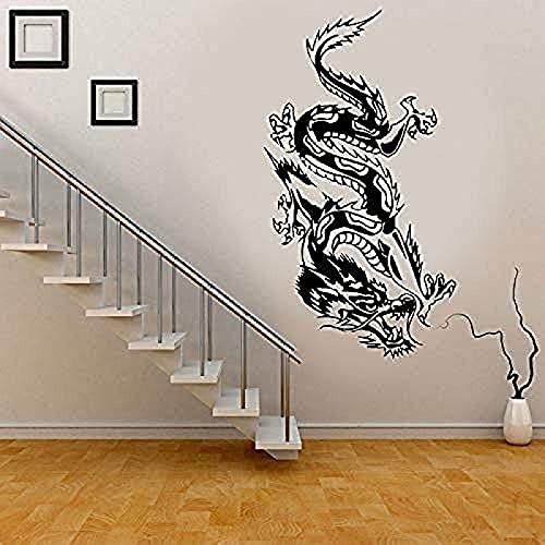 Kreative Kunst Wandtattoo Auto Chinesischer Drache Aufkleber Mythisches Tier Wohnzimmer Schlafzimmer 42X76 Vinyl Wandaufkleber