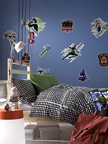 Komar Star Wars Wandtattoo Clone Wars Badges - 100 x 70 cm (Breite x Höhe) - 10 Teile - Anakin Skywalker, Obi-Wan-Kenobi, Jedi, Deco-Sticker, Wanddeko, Kinderzimmer - 14738h