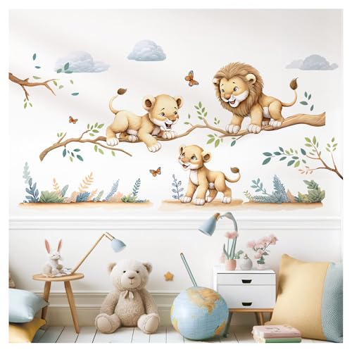 Little Deco Wandsticker Löwen AST Kinderzimmer Wandtattoo für Babyzimmer Safari Dschungel Wandaufkleber Tiere Schlafzimmer Wanddeko DL5028-03