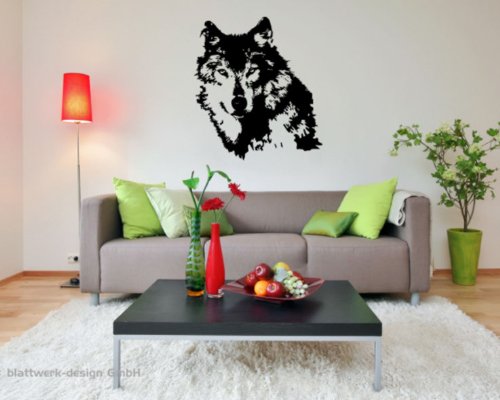 blattwerk-design Wandtattoo Hunde Husky- Kopf M080 Braun