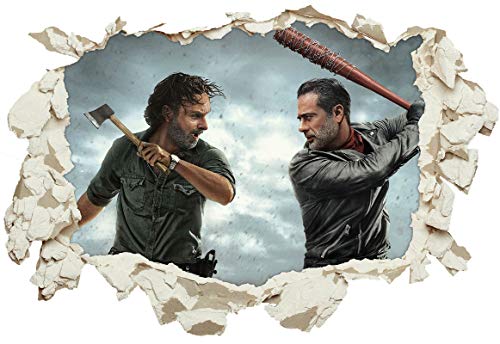 Unified Distribution The Walking Dead - Rick vs. Negan - Wandtattoo mit 3D Effekt, Aufkleber für Wände und Türen Größe: 92x61 cm, Stil: Durchbruch