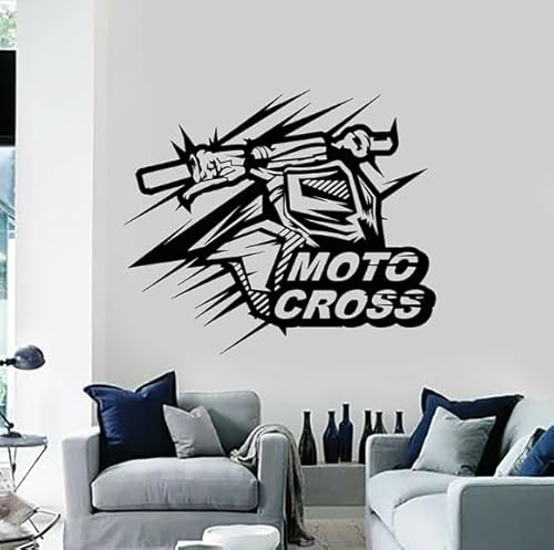 Wandtattoo Motorradtüren & Fenster Vinyl Aufkleber Schlafzimmer Car Club Innendekoration Wandbild, Schwarz, 57x66 cm