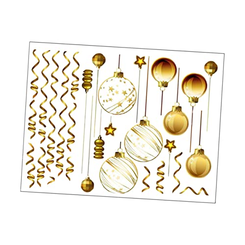 Amosfun Wandtattoo Weihnachten Feiertagsparty- Weihnachtswand Kleben Weihnachtstapete Festivaldekoration Selber Machen Weihnachts-kühlschrankaufkleber Wand-vinyl-aufkleber Pvc Golden