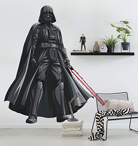 STAR WARS selbstklebende und konturgeschnittene Vlies Fototapete von Komar - Star Wars XXL Darth Vader - Größe: 127 x 200 cm - Wandtattoo, Kinderzimmer, Lebensgross, Wand